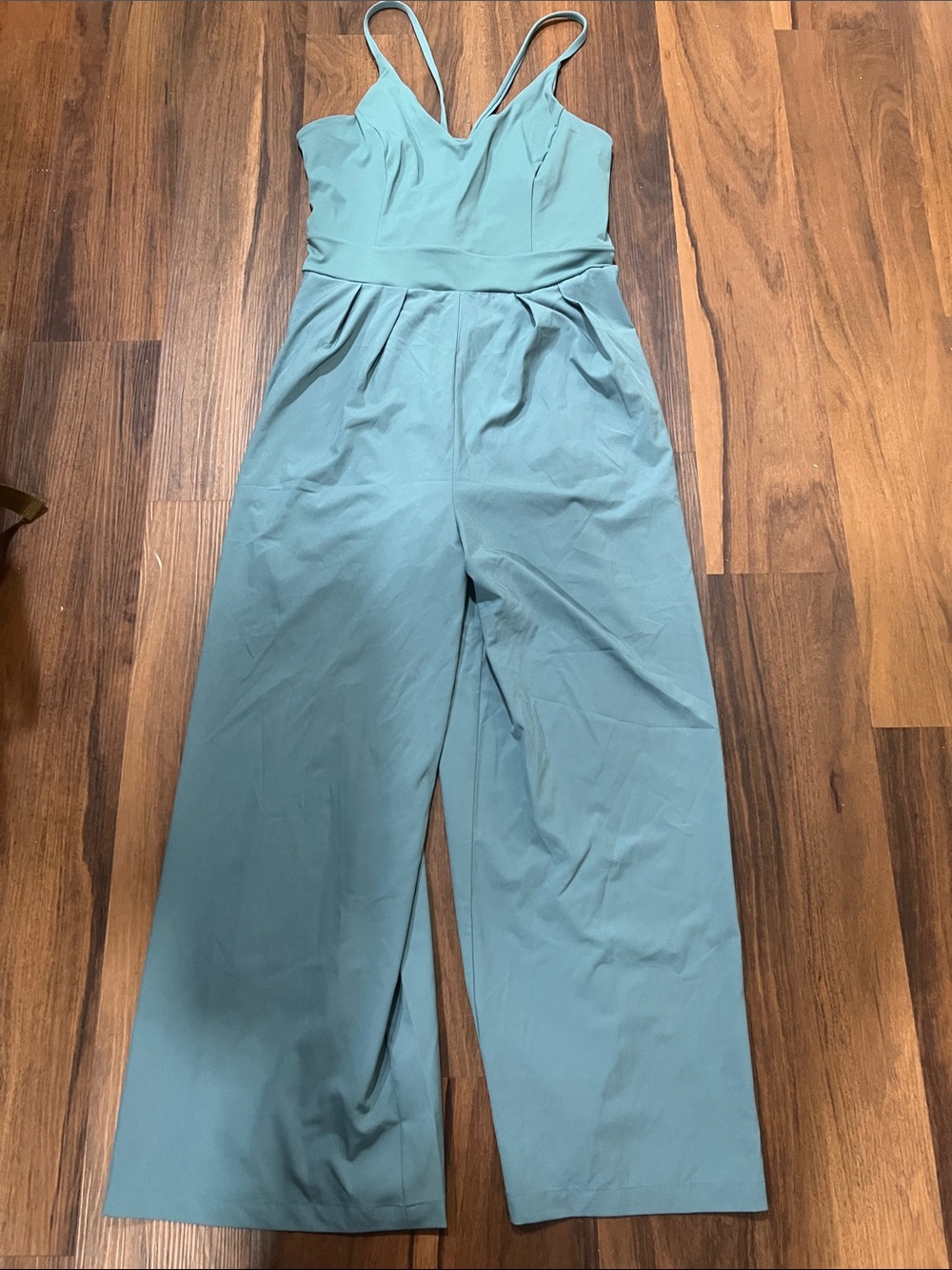 Sleeveless Wide-Leg Jumpsuit in Teal